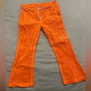 Burnt orange cropped flare pants